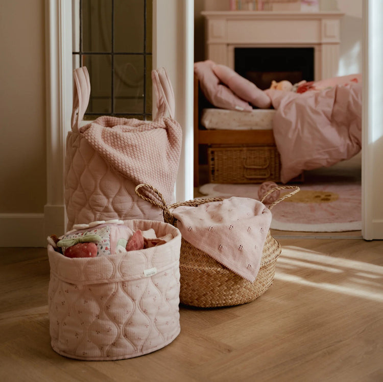 LITTLE DUTCH. Κουβέρτα πλεκτή με επένδυση fleece Pure Blossom 110x140
