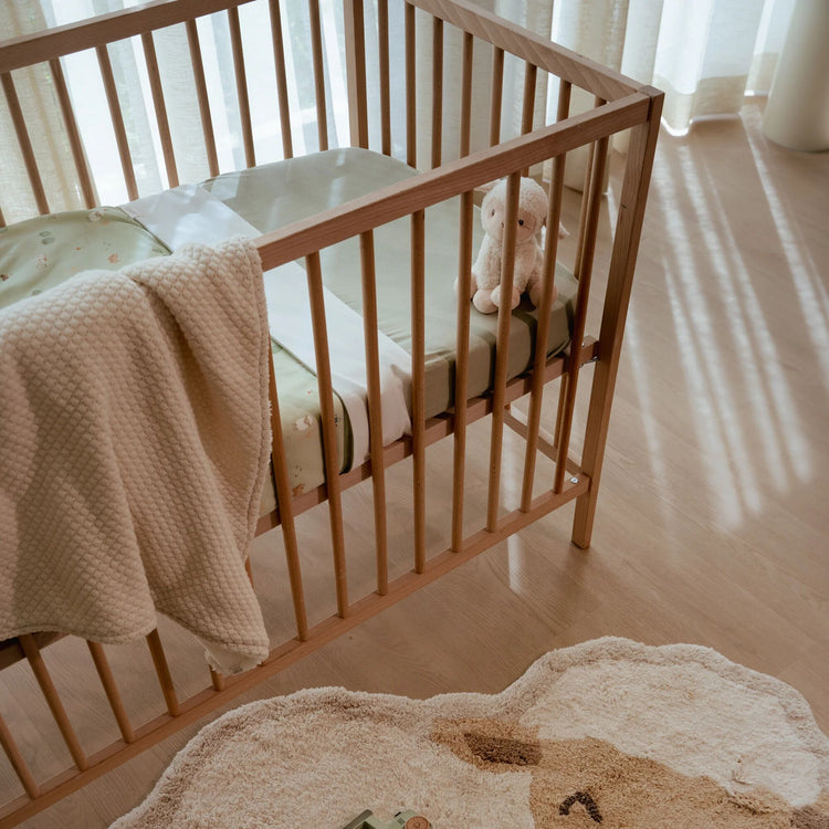 LITTLE DUTCH. Κουβέρτα πλεκτή με επένδυση fleece Soft White 110x140