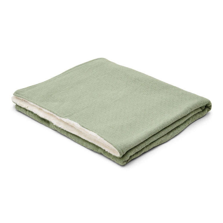 LITTLE DUTCH. Κουβέρτα πλεκτή με επένδυση fleece Pure Sage 70x100