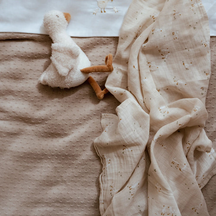 LITTLE DUTCH. Κουβέρτα πλεκτή Pure Soft Beige 110x140
