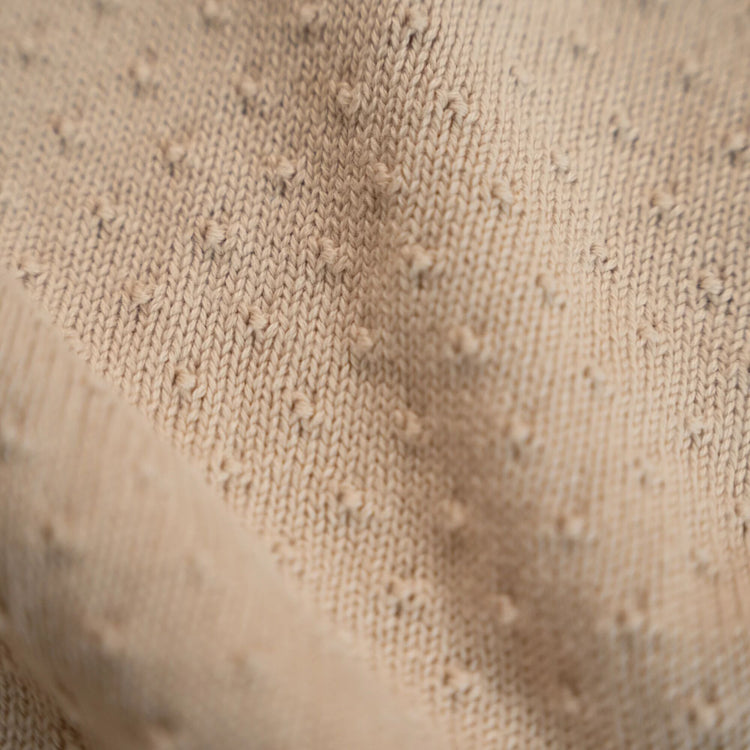 LITTLE DUTCH. Κουβέρτα πλεκτή με επένδυση fleece Pure Soft Beige 110x140