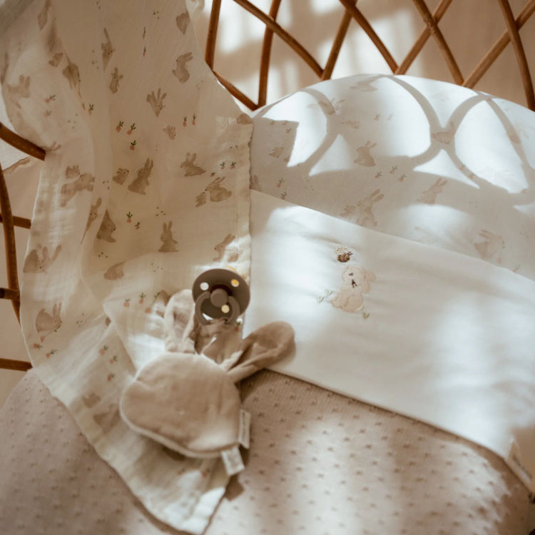 LITTLE DUTCH. Κουβέρτα πλεκτή με επένδυση fleece Pure Soft Beige 70x100