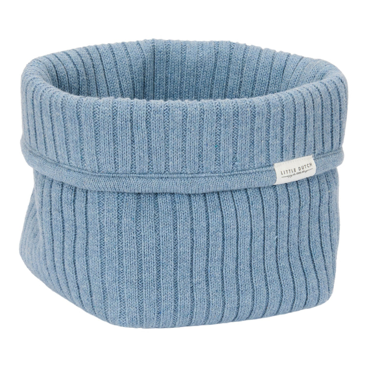 LITTLE DUTCH. Knitted storage basket small Pure Denim Blue