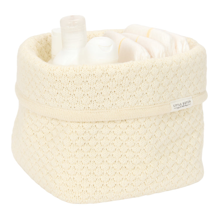 LITTLE DUTCH. Knitted storage basket small Pure Soft White