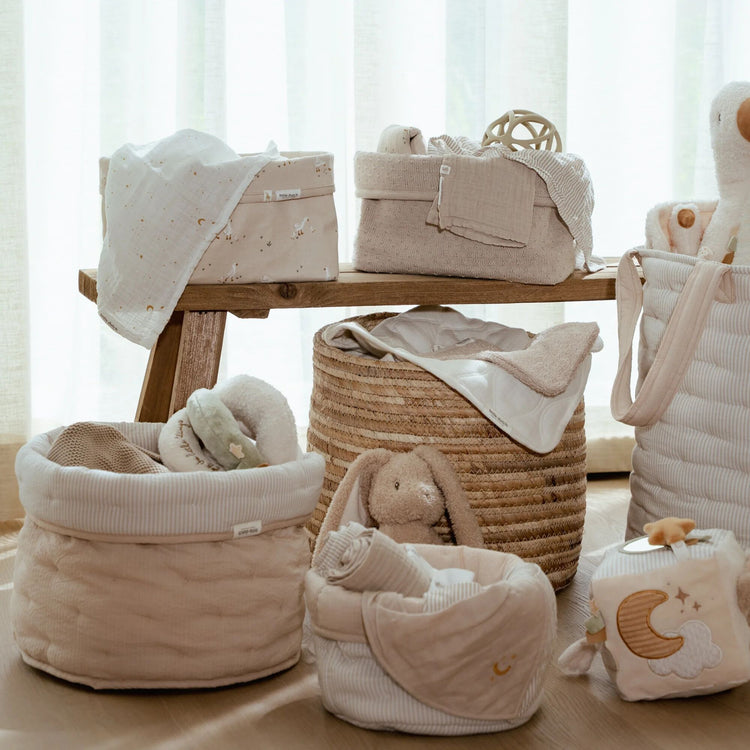 LITTLE DUTCH. Baby storage basket knitted large Pure Soft Beige
