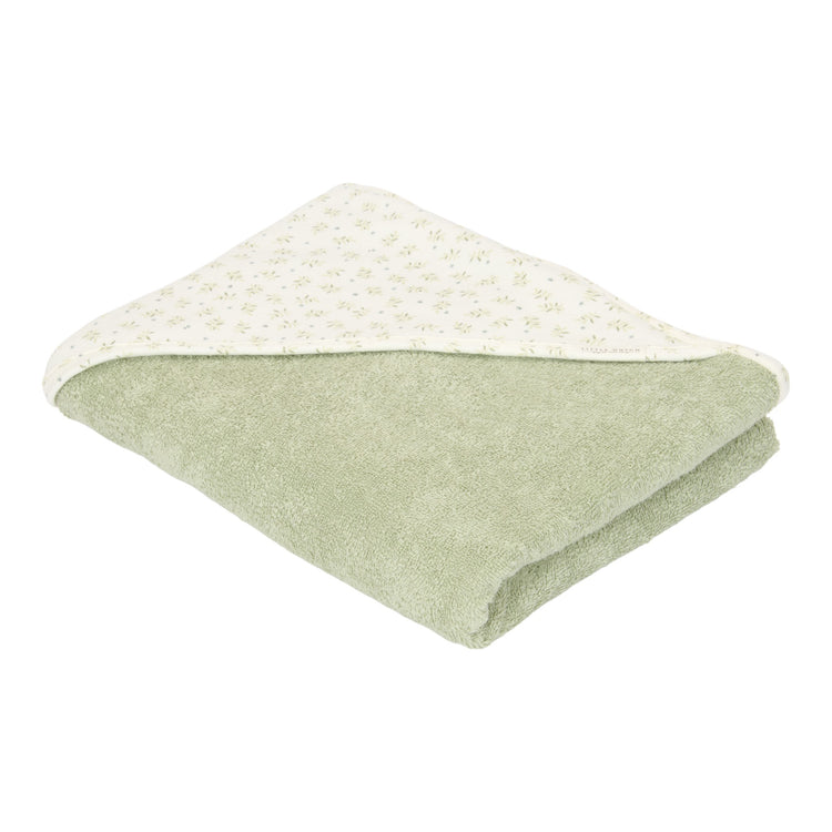 LITTLE DUTCH. Hooded towel muslin Blueberry Leaves 75x75