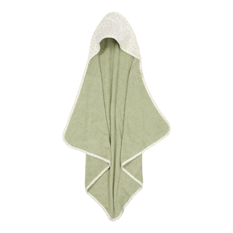 LITTLE DUTCH. Hooded towel muslin Blueberry Leaves 75x75