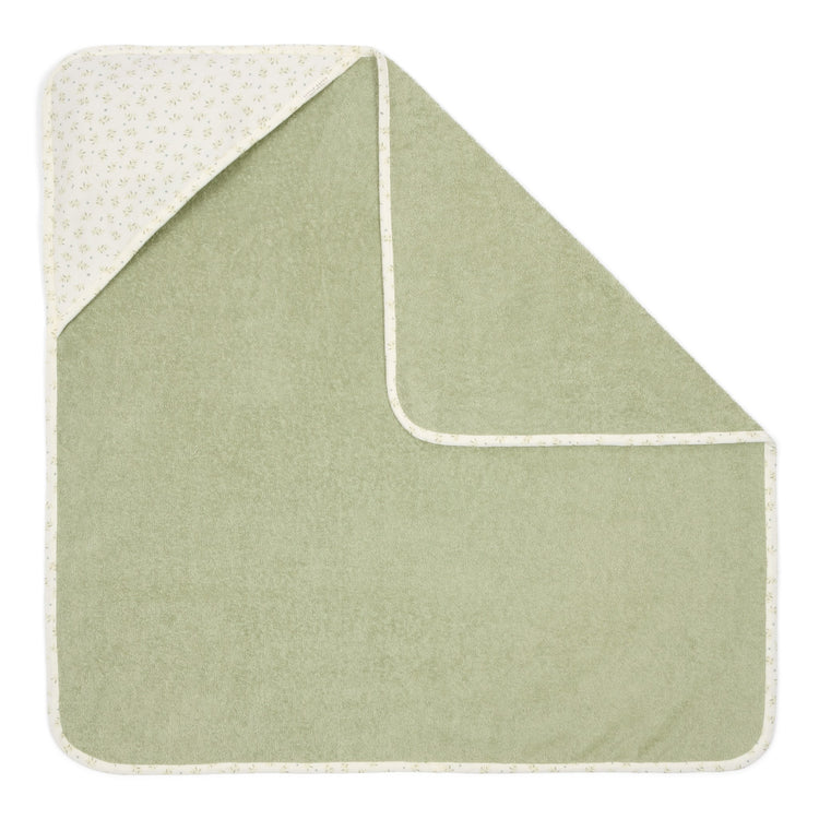 LITTLE DUTCH. Hooded towel muslin Blueberry Leaves 75x75