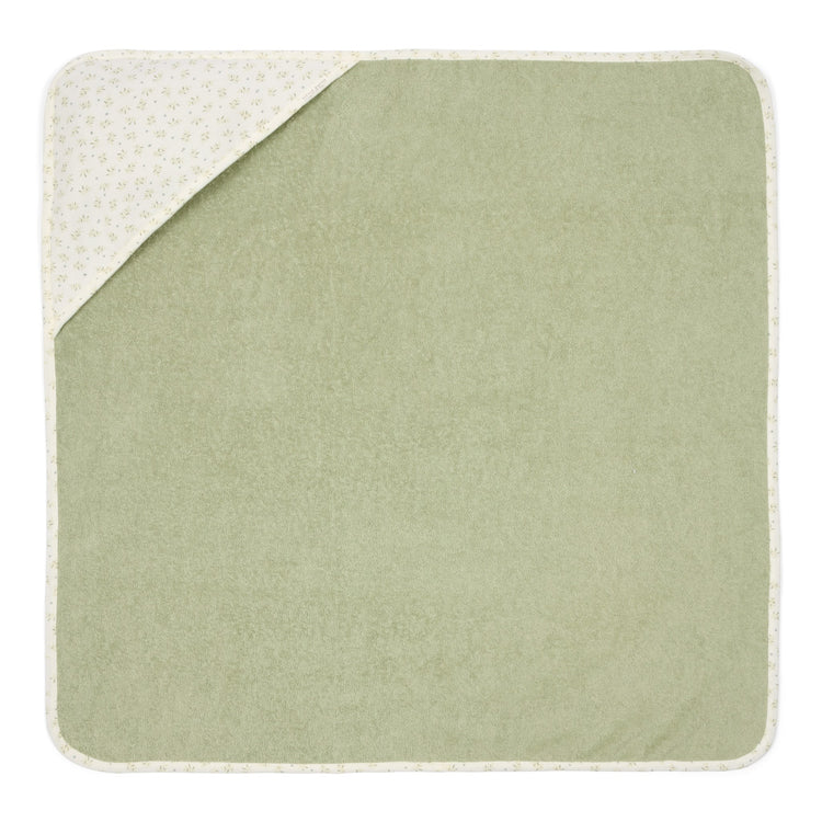 LITTLE DUTCH. Hooded towel muslin Blueberry Leaves 75x75