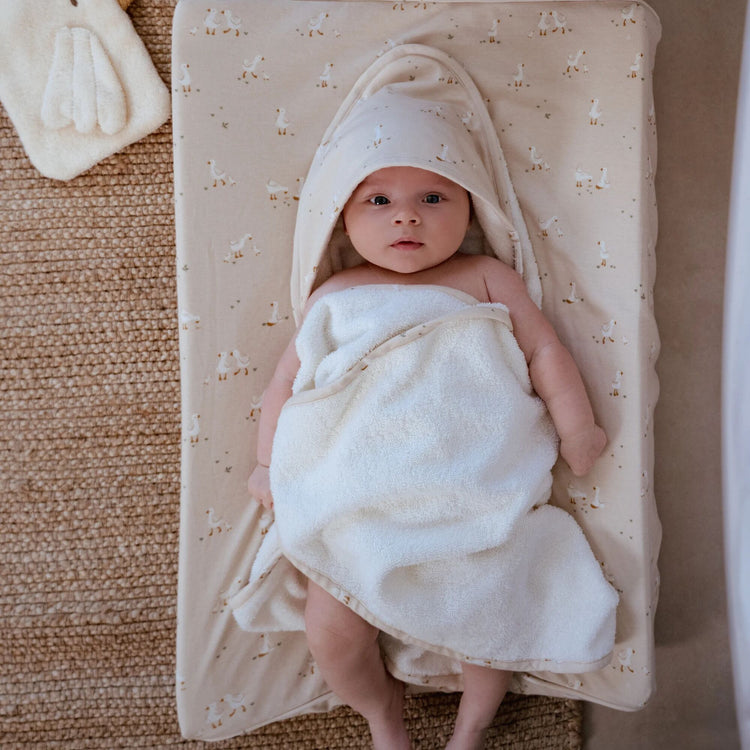 LITTLE DUTCH. Μπουρνουζοπετσέτα Little Goose 75x75 (εκρού)