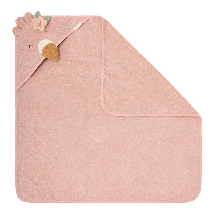LITTLE DUTCH. Hooded towel Flamingo 100x100