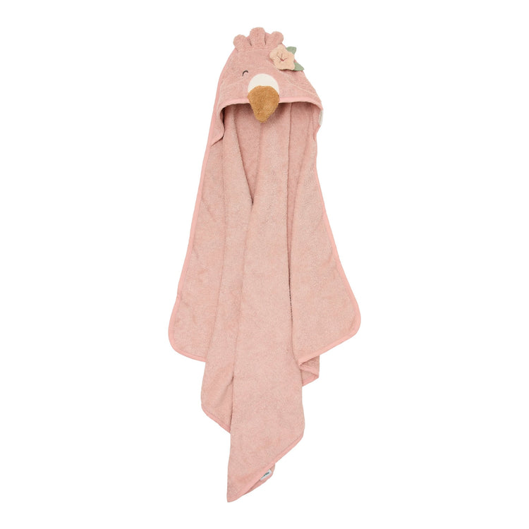 LITTLE DUTCH. Hooded towel Flamingo 100x100