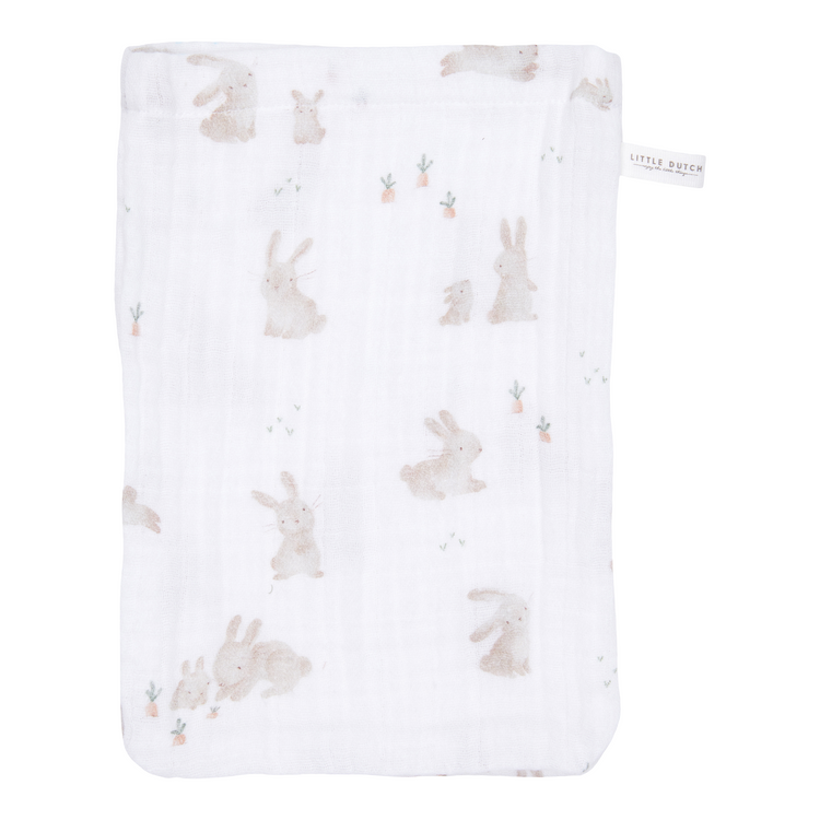 LITTLE DUTCH. Washcloths set muslin Baby Bunny / Beige