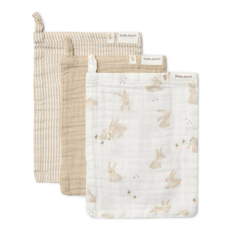 LITTLE DUTCH. Washcloths set Baby Bunny