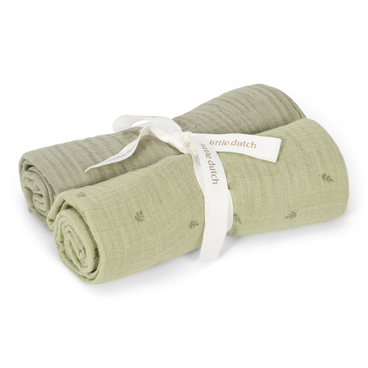 LITTLE DUTCH. Swaddles muslin Pure Sage 70x70