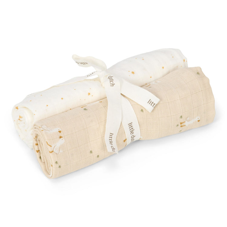 LITTLE DUTCH. Swaddles muslin Little Goose 70x70