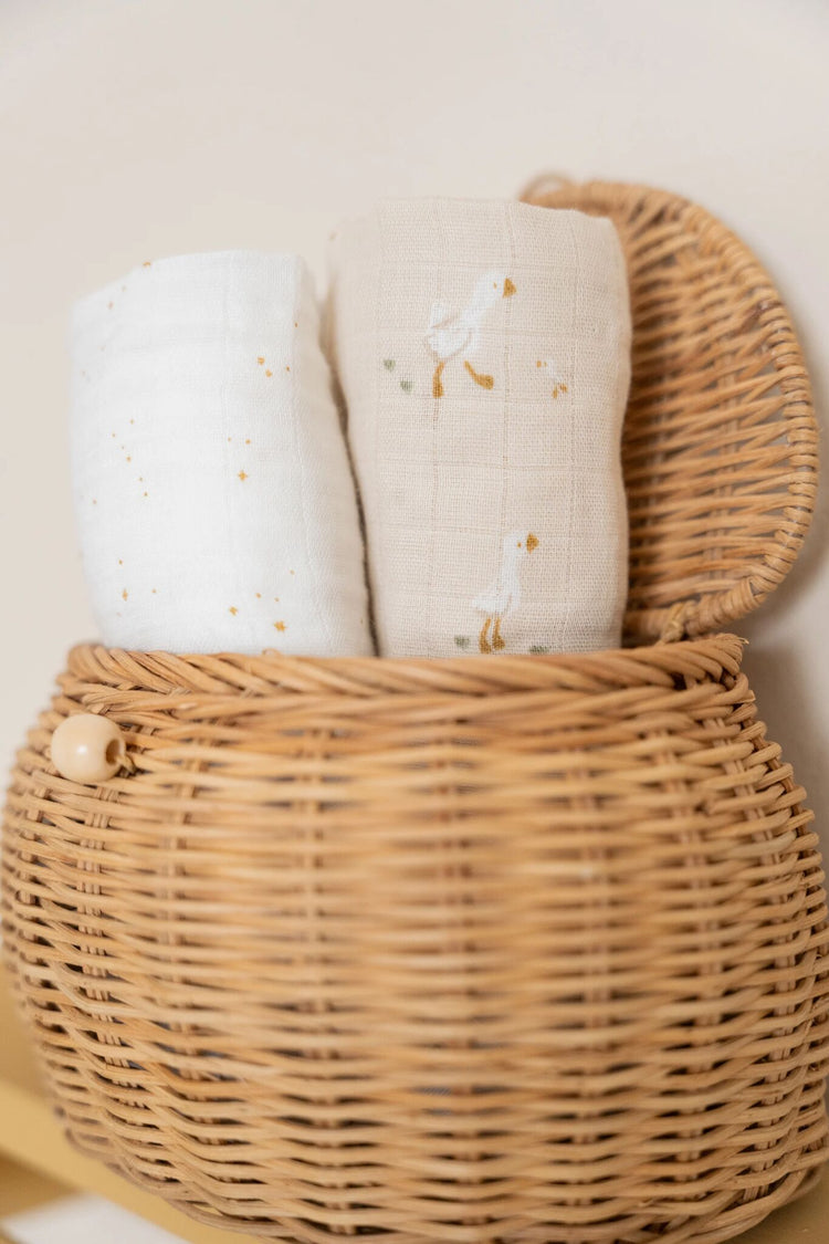 LITTLE DUTCH. Swaddles muslin Little Goose 70x70
