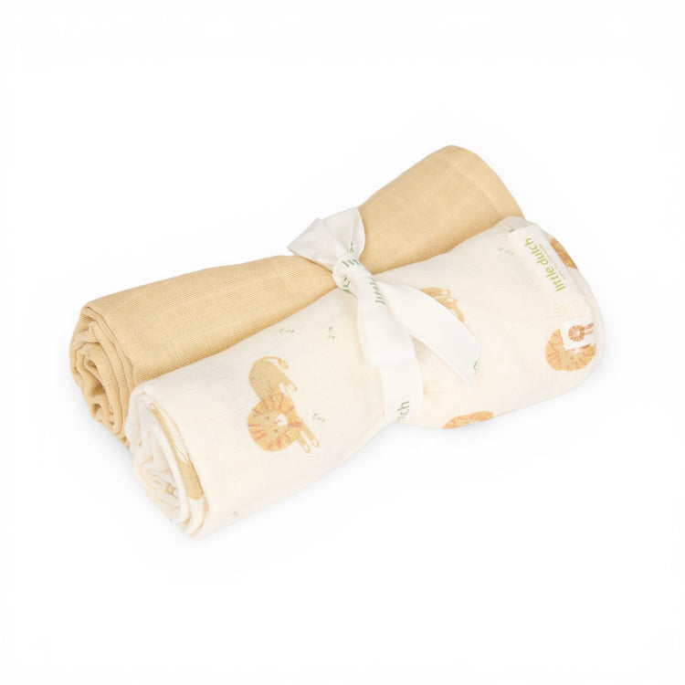 LITTLE DUTCH. Swaddle set Safari Leo 70x70