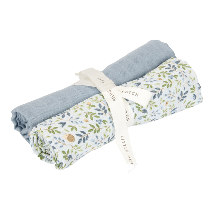 LITTLE DUTCH. Swaddles muslin Forest Adventure / Denim Blue 70x70