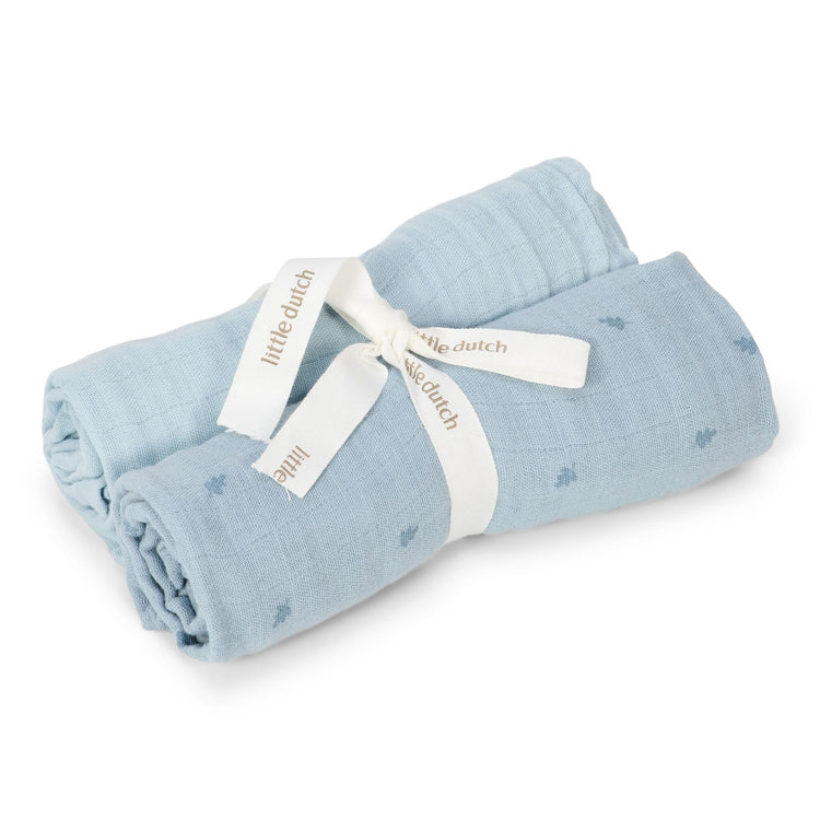 LITTLE DUTCH. Swaddles muslin Pure Denim Blue 70x70