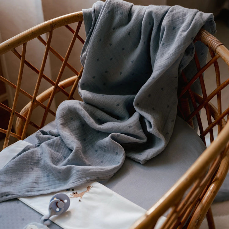 LITTLE DUTCH. Swaddles muslin Pure Denim Blue 70x70