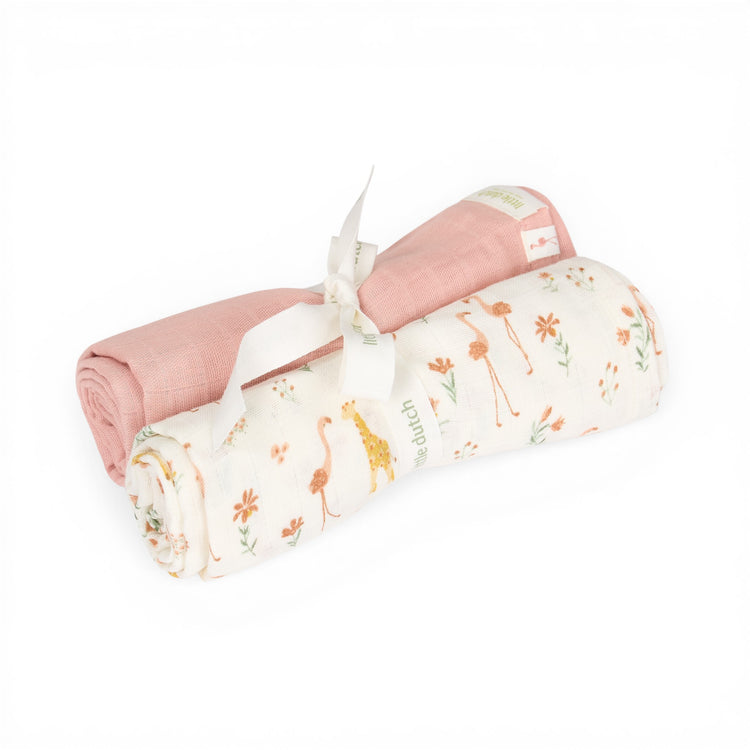LITTLE DUTCH. Swaddle set Blooming Safari 70x70
