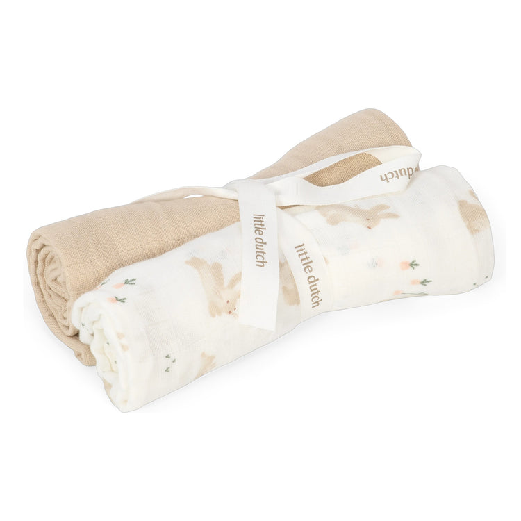 LITTLE DUTCH. Swaddles muslin Baby Bunny 70x70
