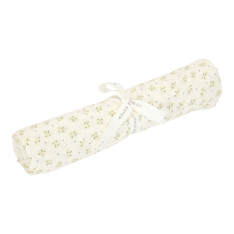 LITTLE DUTCH. Swaddle muslin Blueberry Leaves 120 x 120