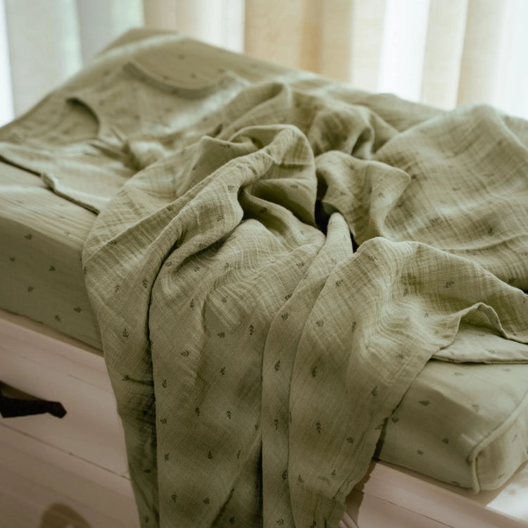 LITTLE DUTCH. Swaddle muslin Pure Sage 120x120
