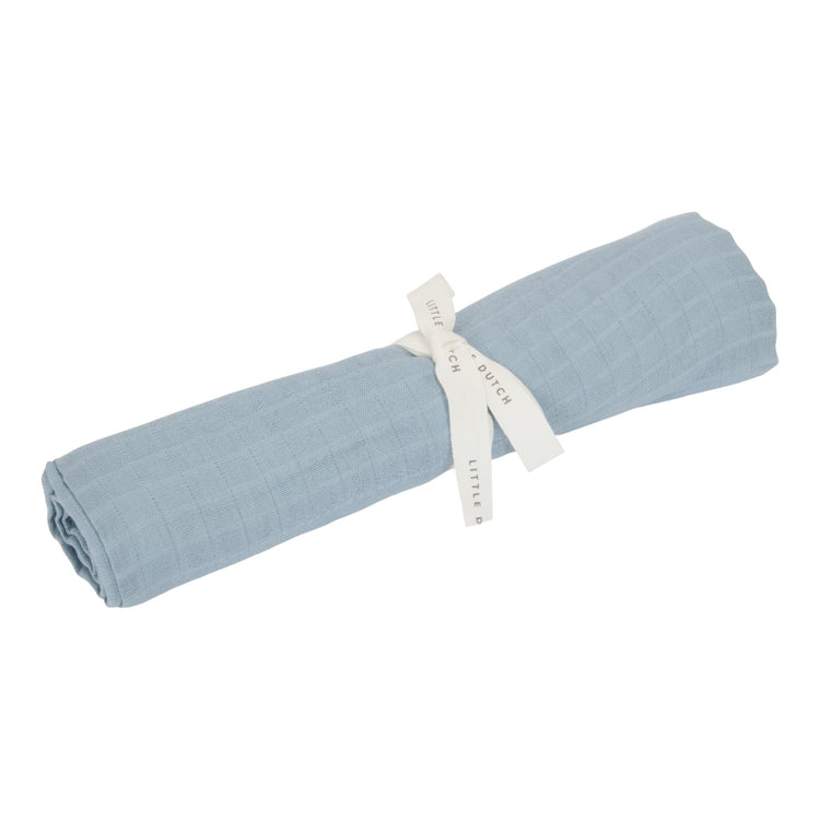 LITTLE DUTCH. Swaddle muslin Pure Denim Blue 120 x 120