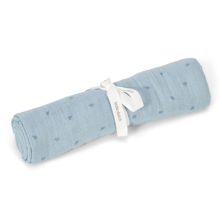 LITTLE DUTCH. Swaddle muslin Pure Denim Blue 120x120