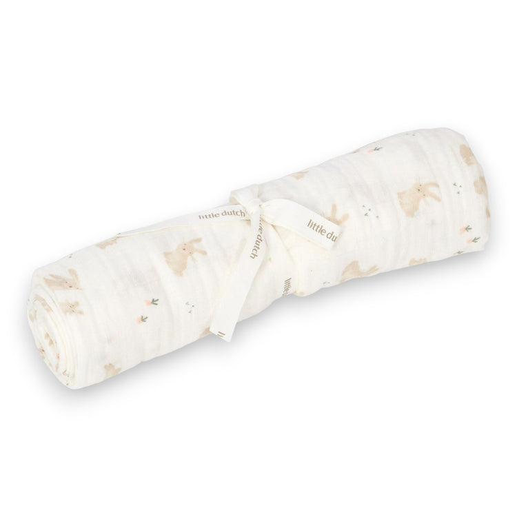 LITTLE DUTCH. Πανάκι αγκαλιάς - ύπνου από μουσελίνα Baby Bunny 120x120