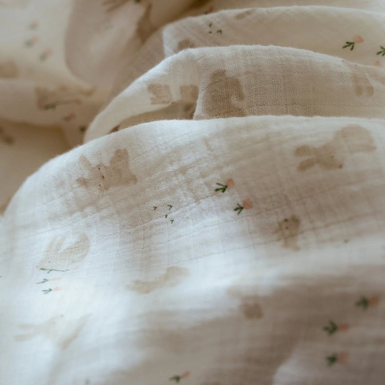 LITTLE DUTCH. Πανάκι αγκαλιάς - ύπνου από μουσελίνα Baby Bunny 120x120