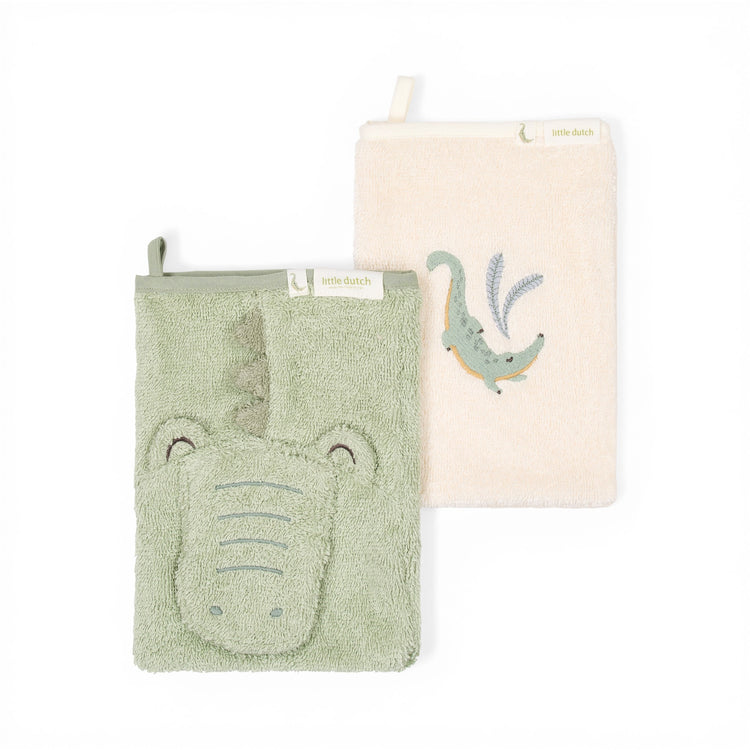 LITTLE DUTCH. Washcloths set Crocodile
