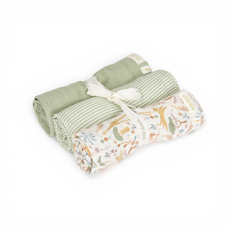LITTLE DUTCH. Swaddle set Safari Wonders 70x70