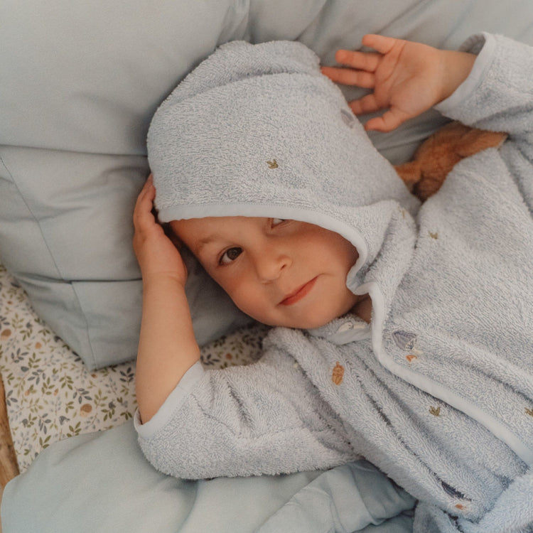 LITTLE DUTCH. Bathrobe embroidered Blue