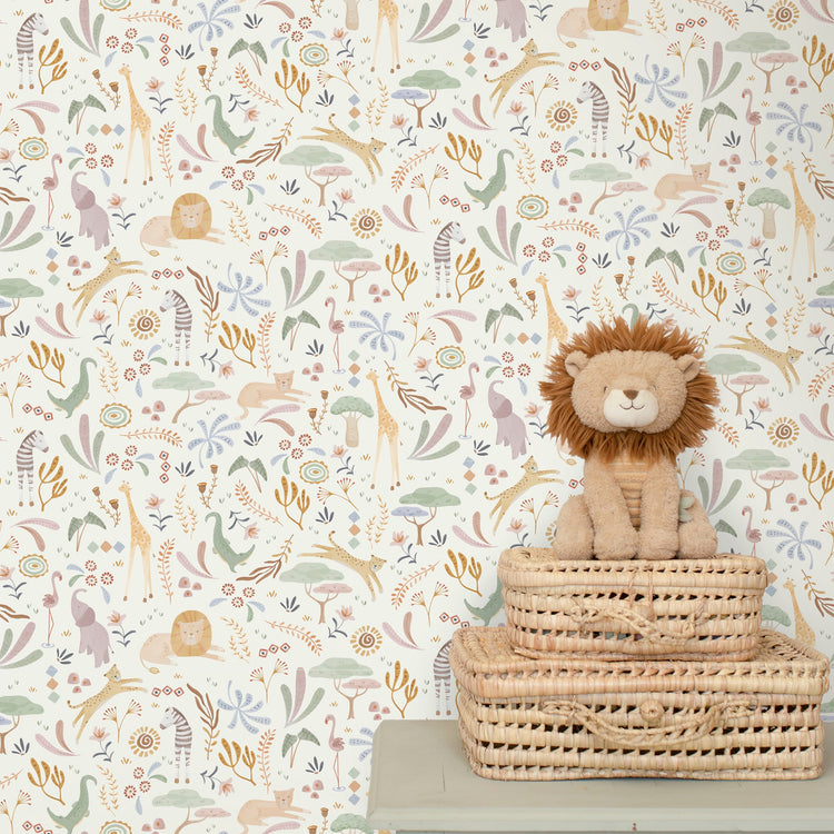 LITTLE DUTCH. Non-woven wallpaper Safari Wonders