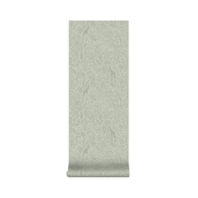 LITTLE DUTCH. Non-woven wallpaper Safari Dreams Sage