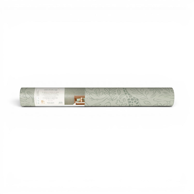 LITTLE DUTCH. Non-woven wallpaper Safari Dreams Sage
