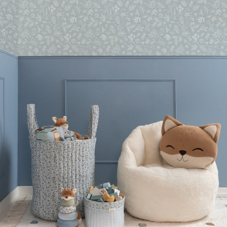 LITTLE DUTCH. Non-Woven Wallpaper Forest Wonders Denim Blue