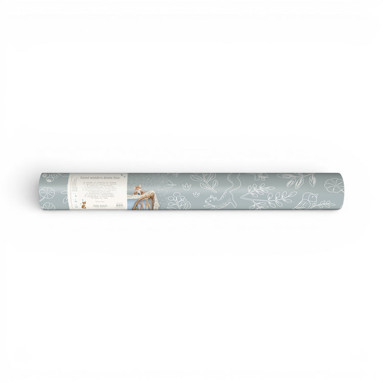 LITTLE DUTCH. Non-Woven Wallpaper Forest Wonders Denim Blue