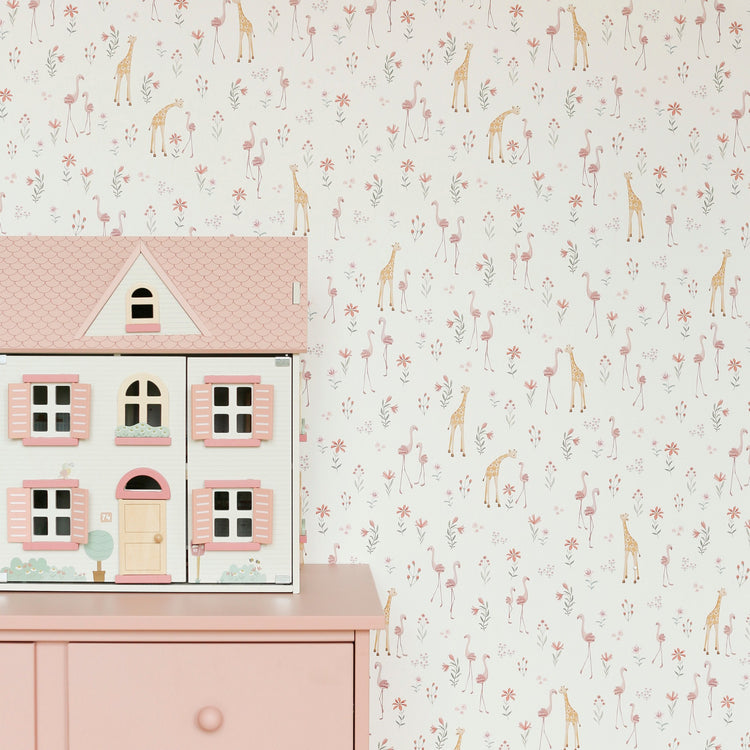 LITTLE DUTCH. Non-woven wallpaper Blooming Safari