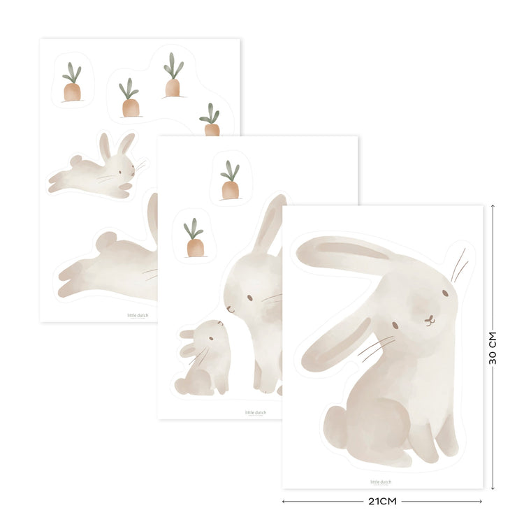 LITTLE DUTCH. Wall decalls set of 3 sheets Baby Bunny