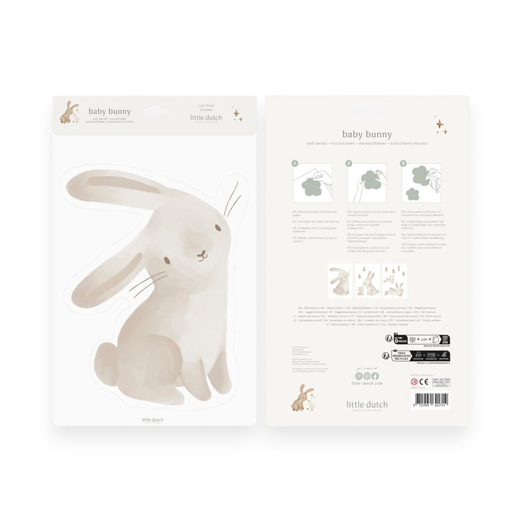 LITTLE DUTCH. Wall decalls set of 3 sheets Baby Bunny