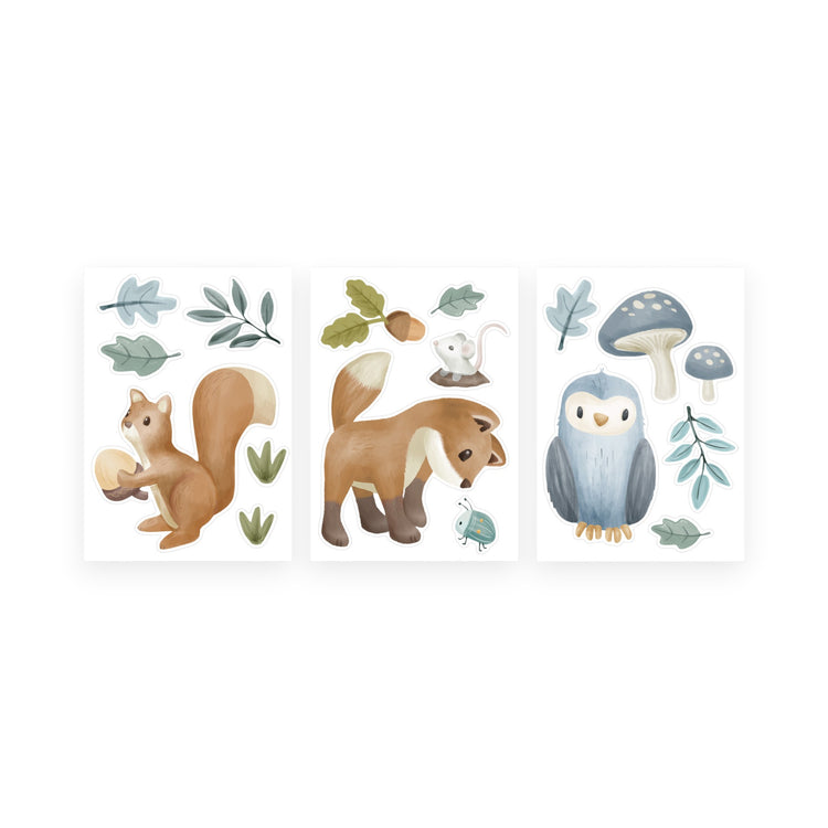 LITTLE DUTCH. Wall decalls set of 3 sheets Forest Friends
