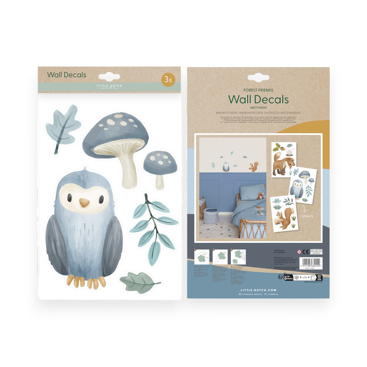 LITTLE DUTCH. Wall decalls set of 3 sheets Forest Friends