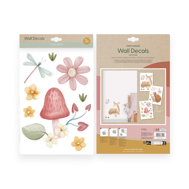 LITTLE DUTCH. Wall decalls set of 3 sheets Fairy Garden