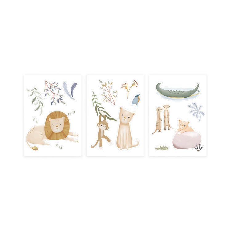 LITTLE DUTCH. Wall sticker set of 3 Safari Leo