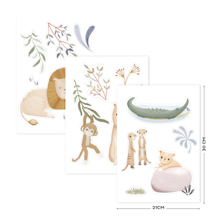 LITTLE DUTCH. Wall sticker set of 3 Safari Leo