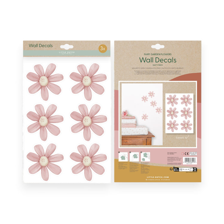 LITTLE DUTCH. Wall decalls set of 3 sheets Flowers Fairy Garden